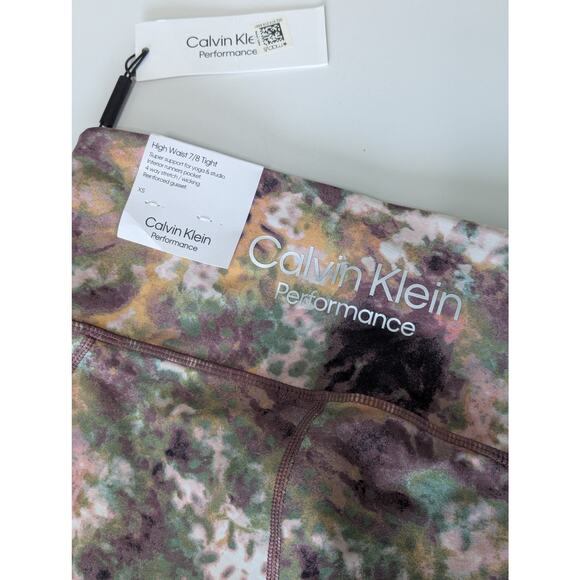 Calvin Klein Performance Printed High Waist 7/8 Leggings Animal Print Purple XS - Picture 6 of 7